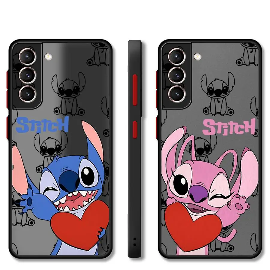 Disney Stitch Angle Lover Phone Case for Xiaomi Redmi Note 12 13 Pro 9S 12S 9T 9 10 Pro 10S 11 Pro 11S 11T Shockproof Cover