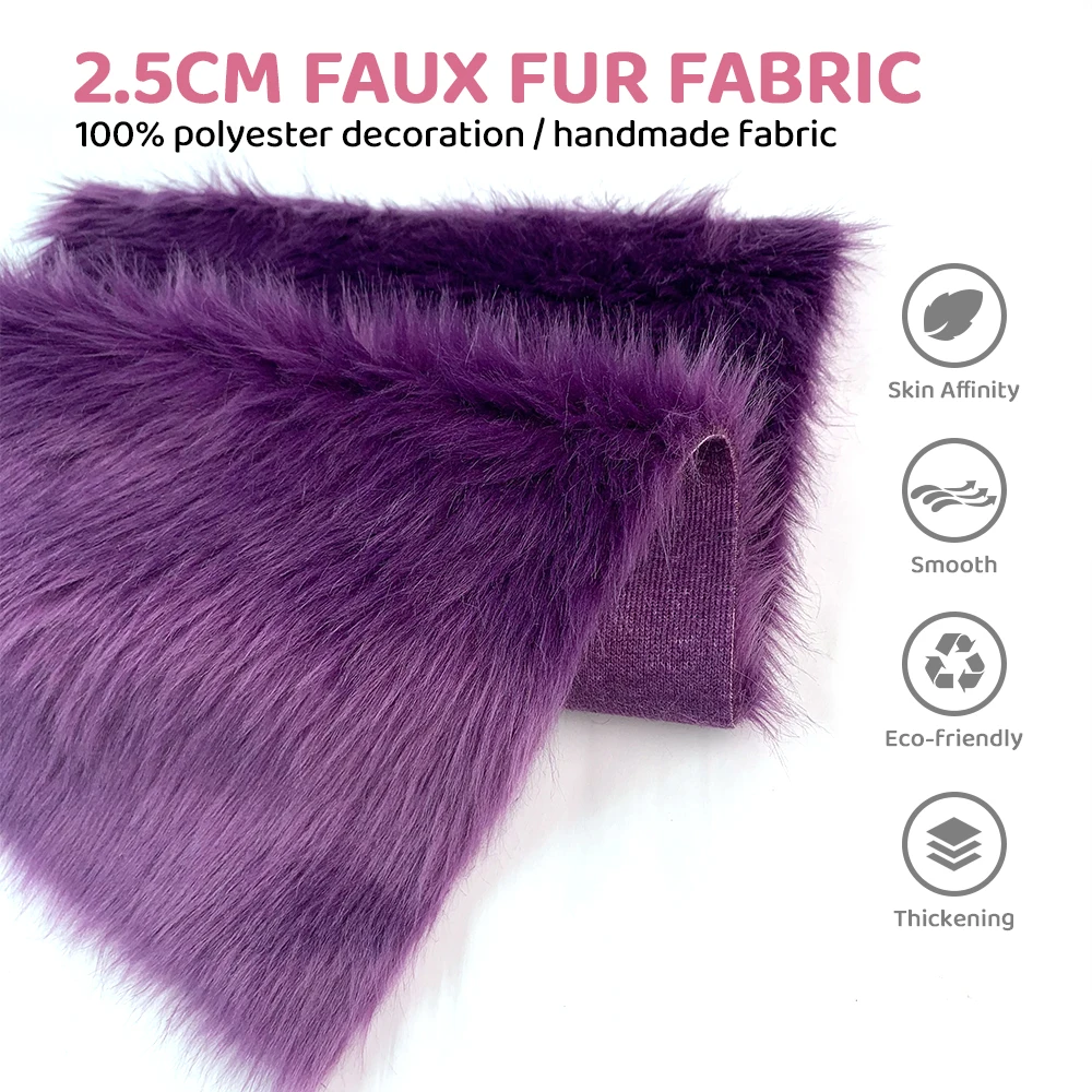 Fur Imitate Fabric 30x50cm Polyester Fiber Medium Thickness Woven Technics 2.5cm Long Fur Fabric Cosplay Fursuit Fur Material