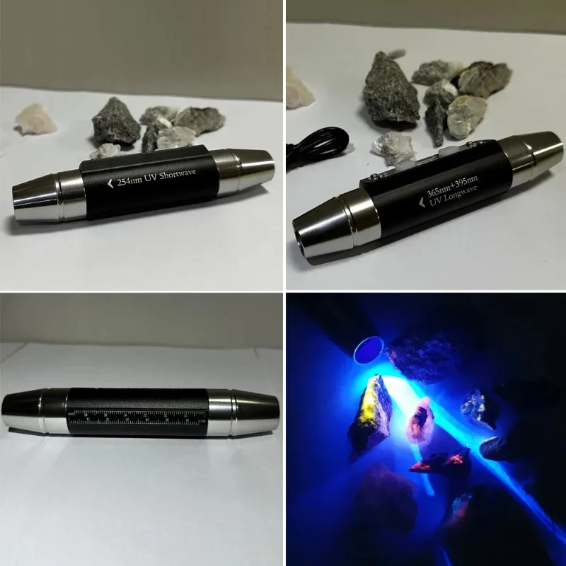 254/365/395nm UV LED Flashlight with ZWB3 Filter