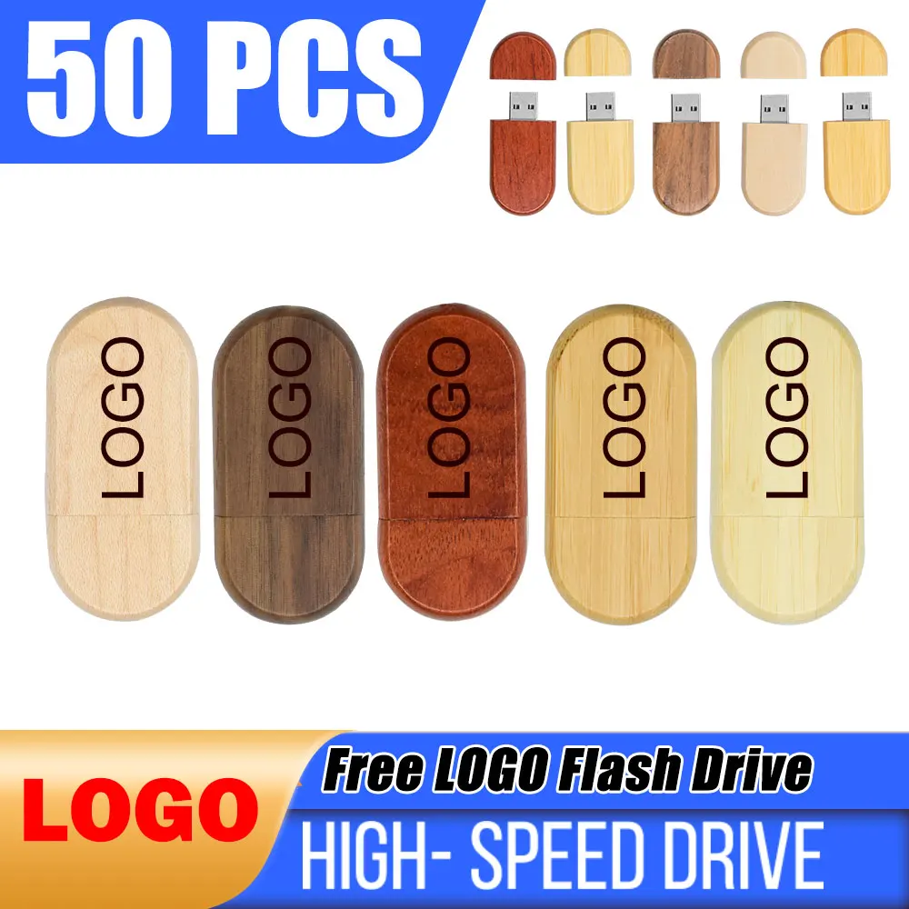 

50 шт./лот USB-флешки 128 ГБ в деревянной коробке, флеш-накопитель 64 ГБ, бесплатная персонализация логотипа, карта памяти 32 ГБ, подарки для фотографов и свадебные сувениры