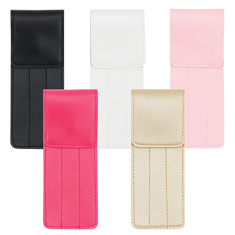 1pcs Lash Tweezers Leather Cover Eyebrow Clip Holder Storage Bag Collection Case Eyelash Extension Supplies Makeup Tools