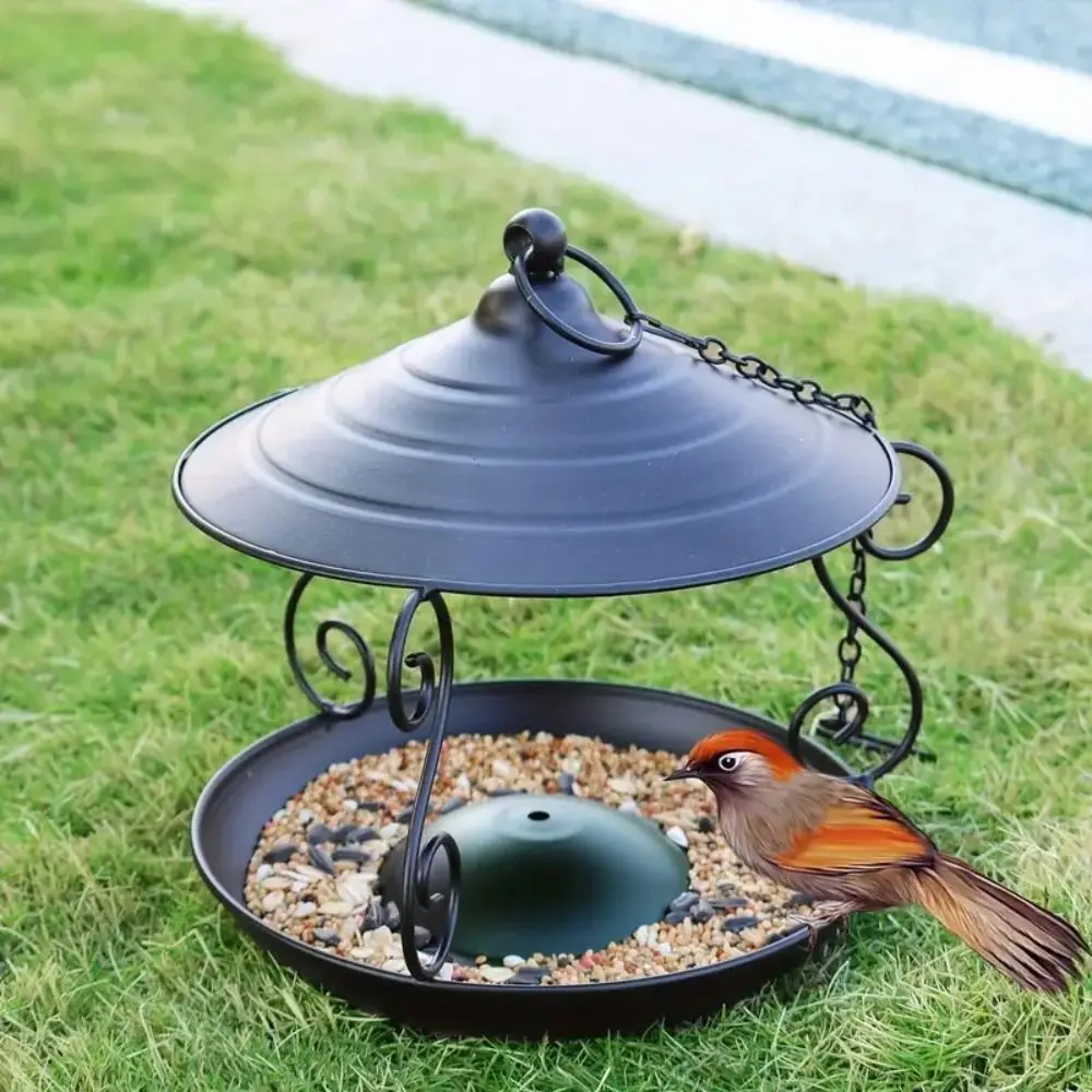 

Pet Feeding Supplies Iron Bird Feeder Rainproof Hanging Bird Food Dispenser Windproof Multi-purpose Bird Water Bowl Yard
