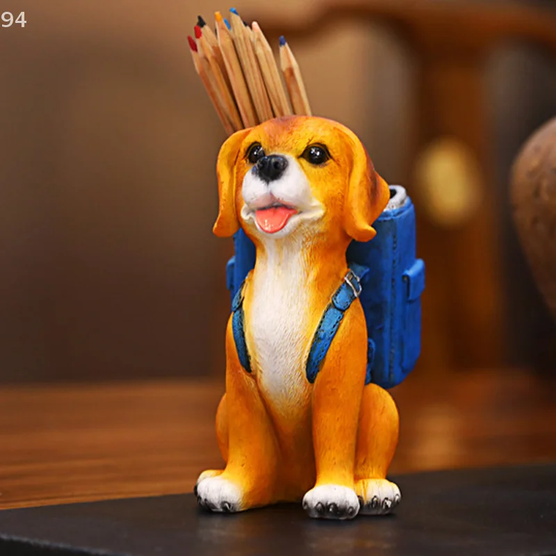 

Милый щенок, держатель для ручек, креативный ящик для хранения канцелярских принадлежностей, декор для рабочего стола, студенческие канцелярские принадлежности, детский подарок