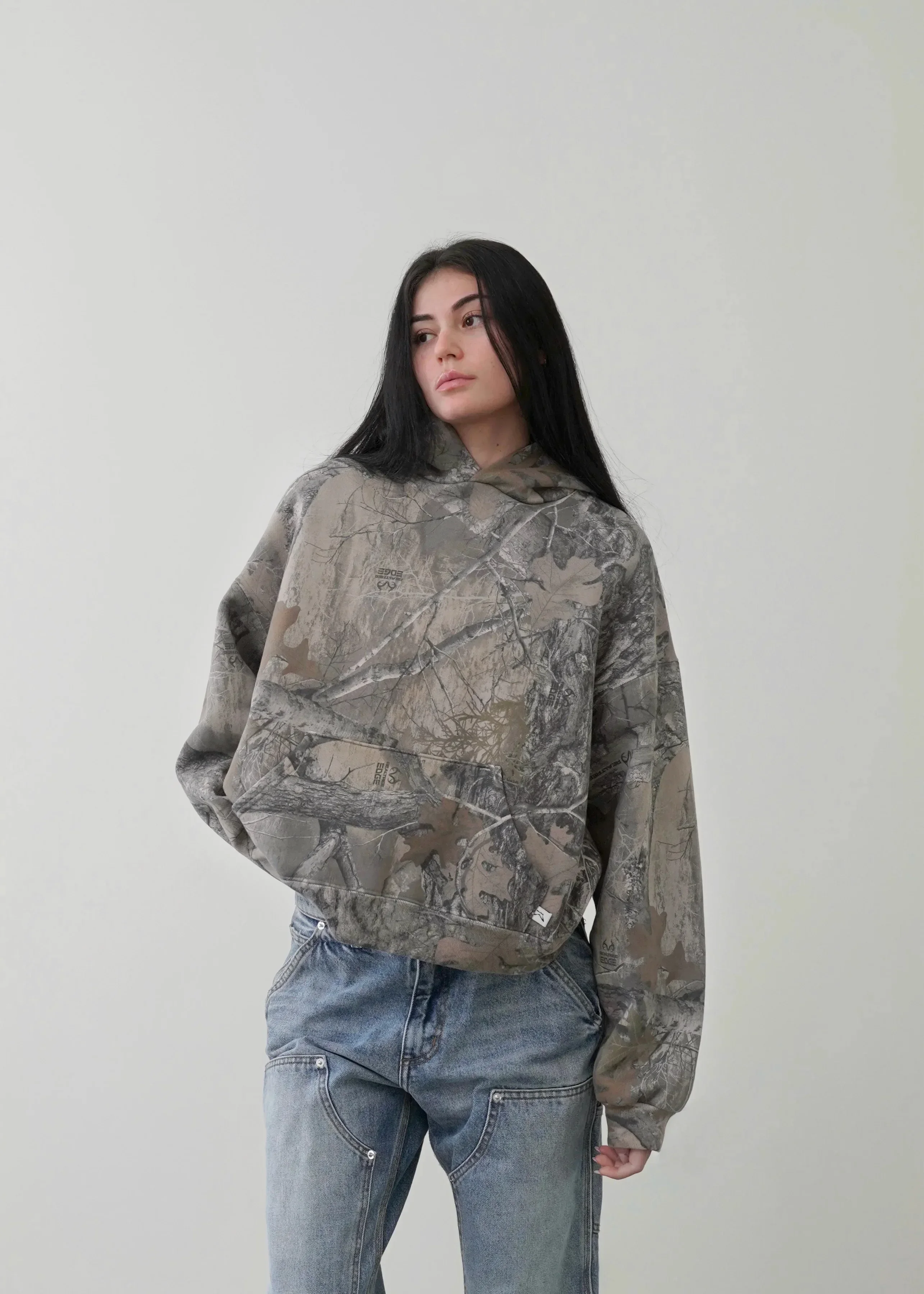 Retro Sweatshirts Voor Dames Camouflage Sweatshirt Met Capuchon En 2K Paar High Street Goth Rits Hoodie Hiphop Streetwear