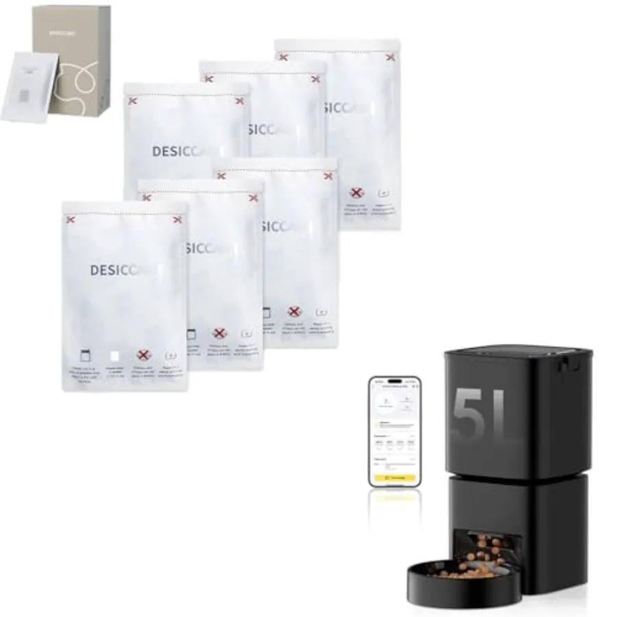 

5G WiFi Automatic Cat Feeder with Extra 6 Pcs Replacement Desiccant Bag