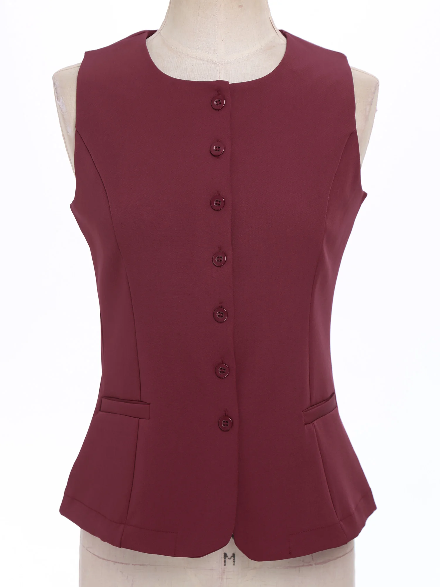 سترة عمل للنساء بدون أكمام صدريات رسمية سترات على الطراز الكوري صدرية بأزرار للمكتب للسيدات ملابس عمل للتنقل