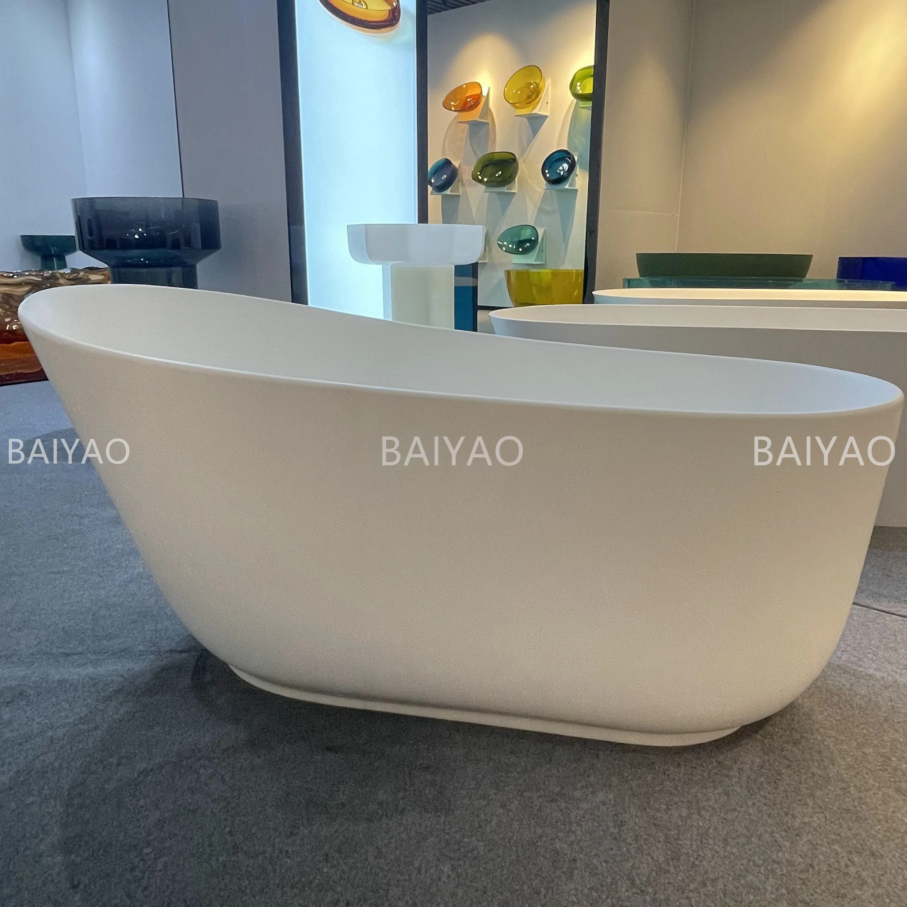 

Высококачественная стильная каменная ванна, простой дизайн, отдельно стоящая ванна из искусственного камня для замачивания, для ванных комнат