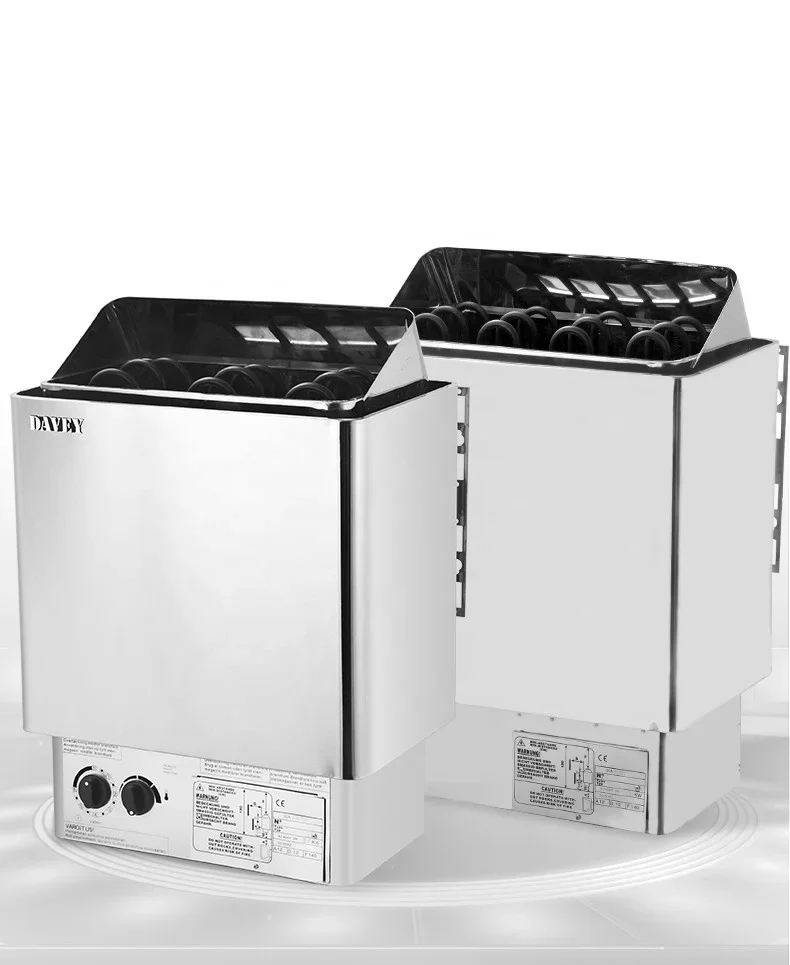 Davey 2-8kw Electric Control Sauna Heater Modern Design 220v for 2 People with Steam Dry Options & Control Panel Included