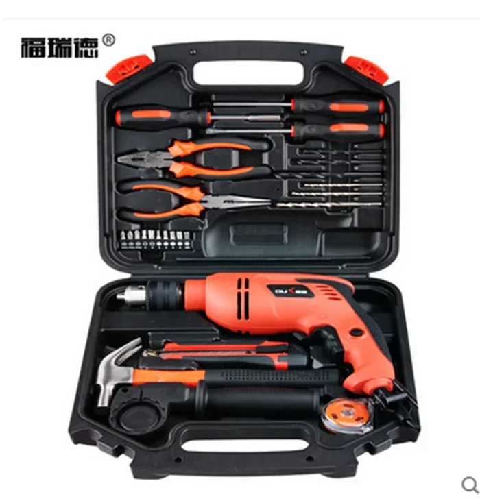 

Power Drill Impact Set Combination Toolbox Hardware Tools Electric