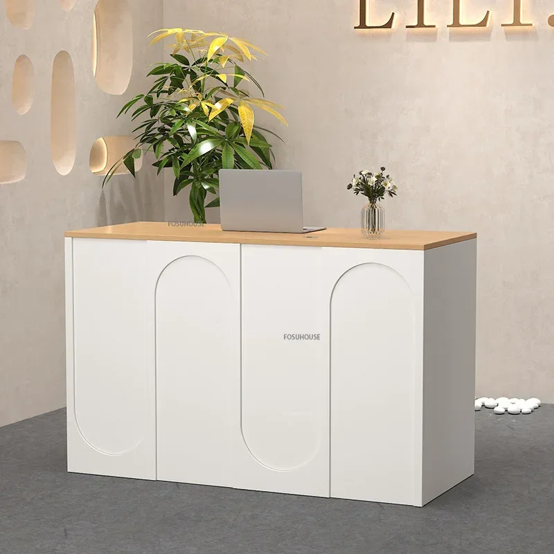 Modern Reception Desk for Salon Women's Clothing Store Barber Shop Cashier Reception Counter Office Furniture Company Front Desk