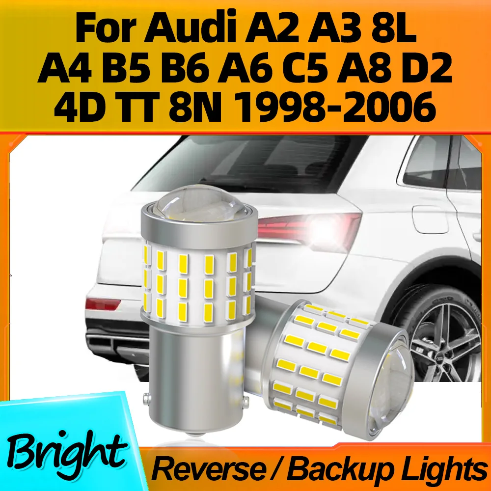 

2PCS 1156 BA15S LED Bulb P21W Reverse Light 12V For Audi A2 A3 8L A4 B5 B6 A6 C5 A8 D2 4D TT 8N 1998 1999 2000 2001 2002 03-2006