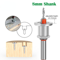 1pc 8mm Shank HSS Countersink Woodworking Router Bit set Milling Cutter Screw Extractor Remon Demolition