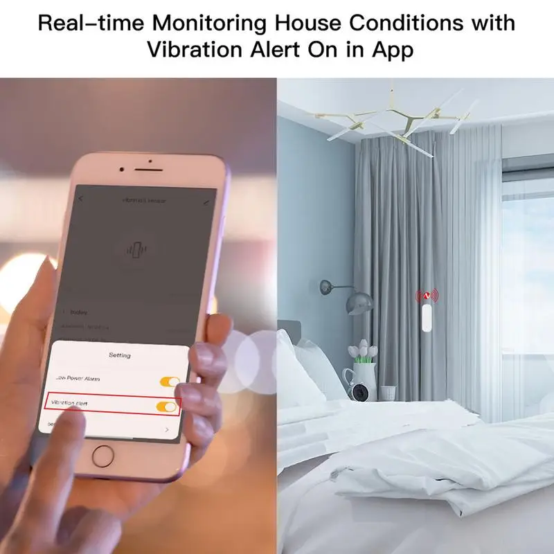 Anti-Theft Window & Door Alarm Door Window Vibration Alarm Sensors Home Security Alarms For Warning Burglars Interloper Good For