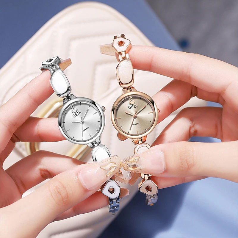 

Брендовые женские часы GEDI, легкие роскошные деловые браслеты в китайском стиле, браслет из сплава, водонепроницаемые женские модные кварцевые часы