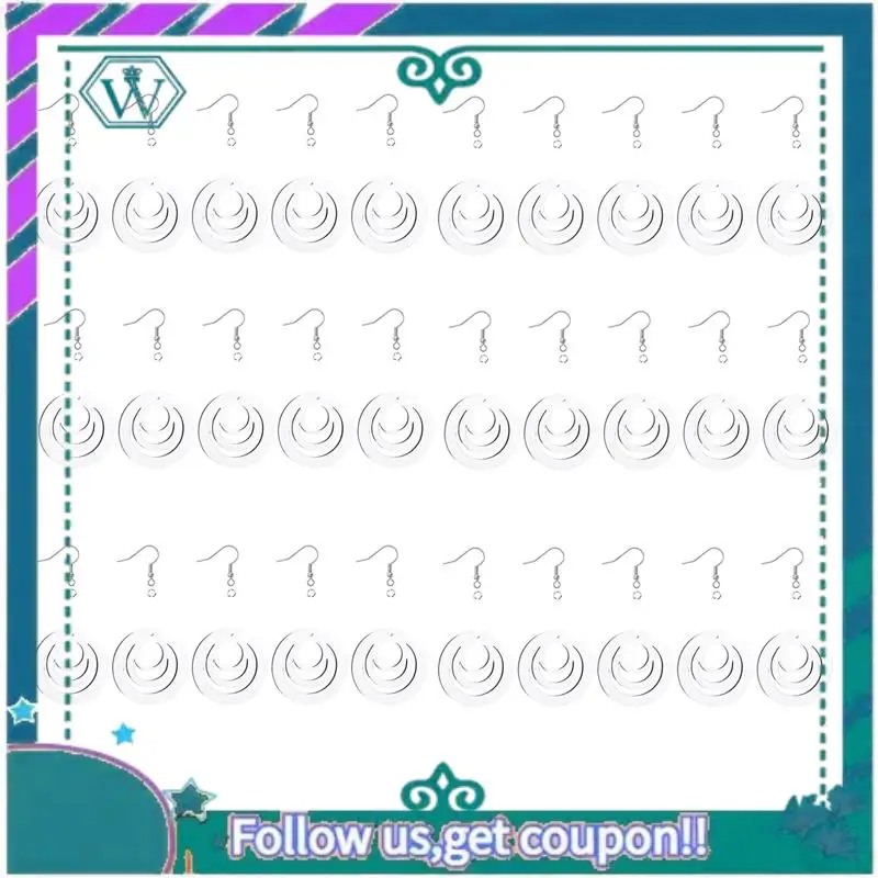 

Premium 30Pcs Double Side Blank Heat Transfer Wood Earrings With Ear Hooks Jump Rings For DIY Jewelry