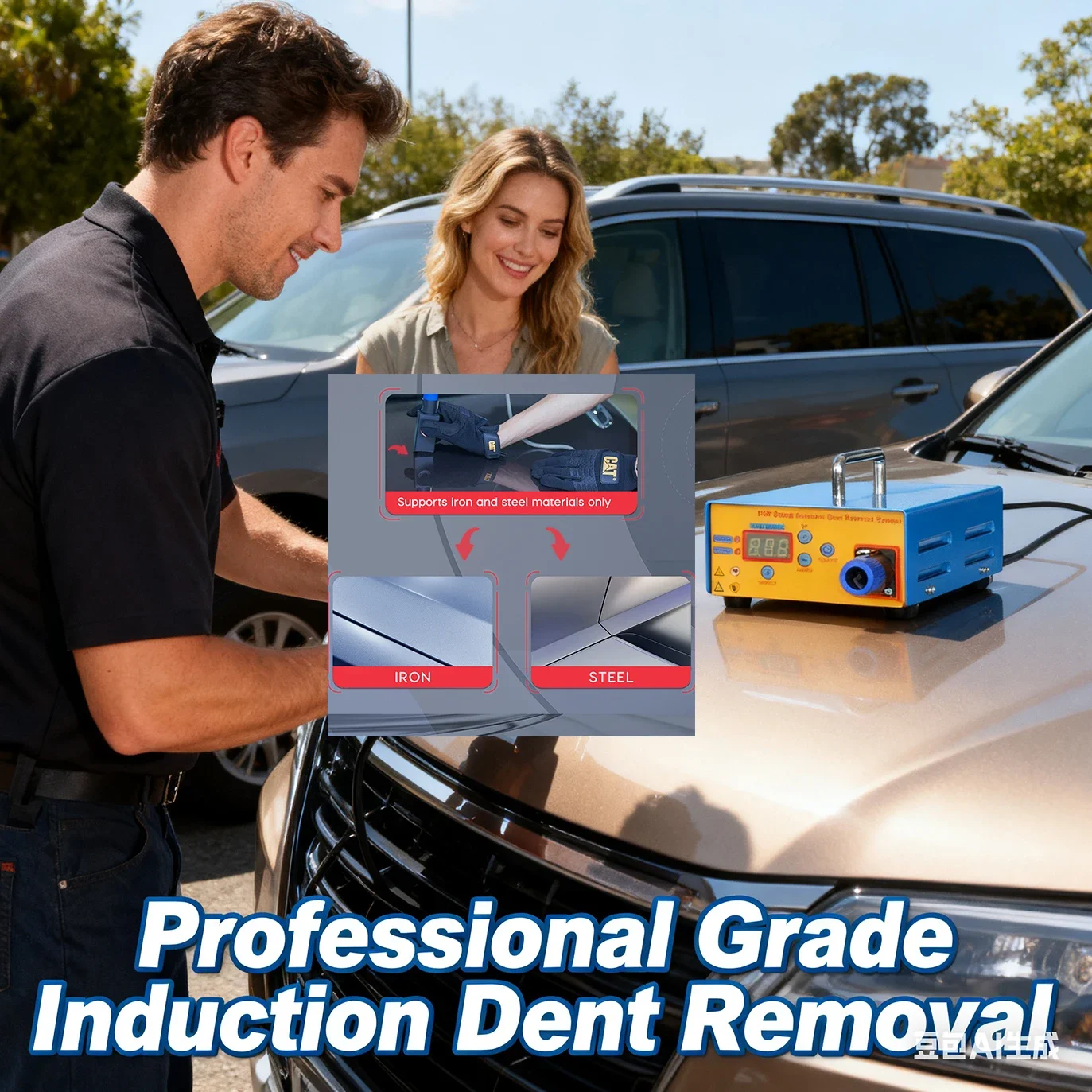 Paintless Car Body Dent Repair Sheet Metal Tools Multi-functional Car Spot Dent Puller Repairing Equipment Magnetic Induction