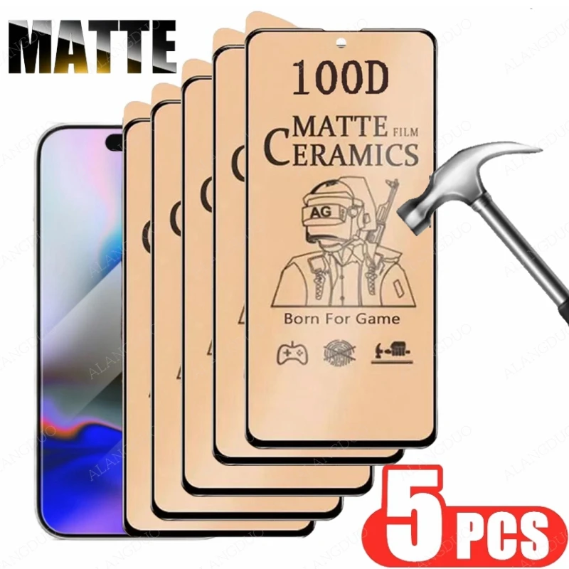 5 Stück matte weiche Keramik folie für iPhone 16 Pro Max 15Promax 14Pro 13 Voll schutz folie für iPhone 16Promax Soft folie