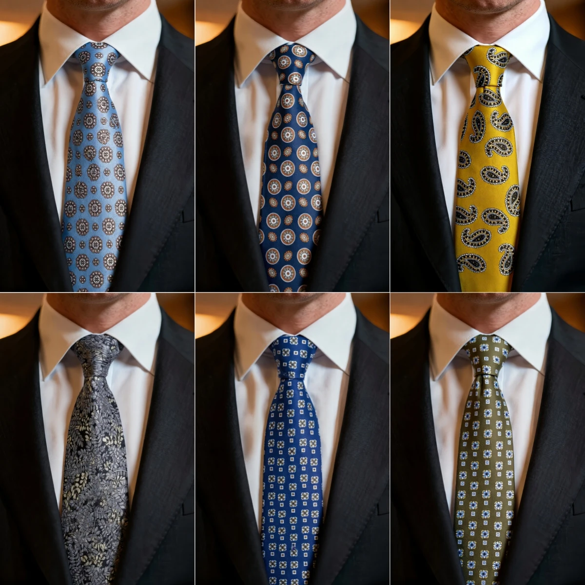 2pcs Neck Ties Set Yellow Red 100% Silk Neckties Mens Brown Dots Paisley Tie Wedding Party Suit Accessories Groom Tie Cravat