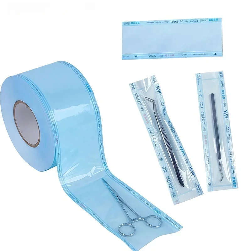 Dental Sterilization Pouches High-Temperature Sterilization Bags with Self-Sealing Indicator Tape for Dental Instrument Products