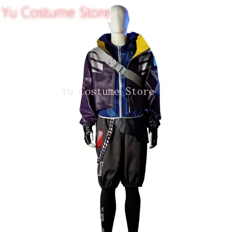 Yu Costume Anime Game LOL True Damage Ekko Fashion Uniform Cosplay Costume Halloween Carnival Party Outfit Casual Clothing Men