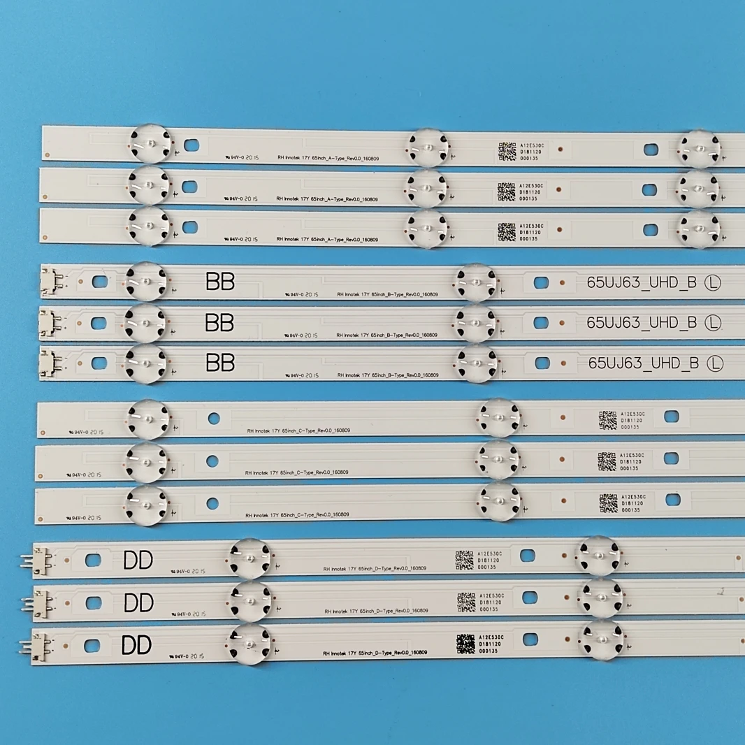 12 sztuk/zestaw listwa oświetleniowa LED dla 65UK6100PLB 65LG63CJ-CA 65UJ6100 65UJ630A 65UJ630Y SSC_65UJ63_UHD _ D 65UJ6300 65UJ630V