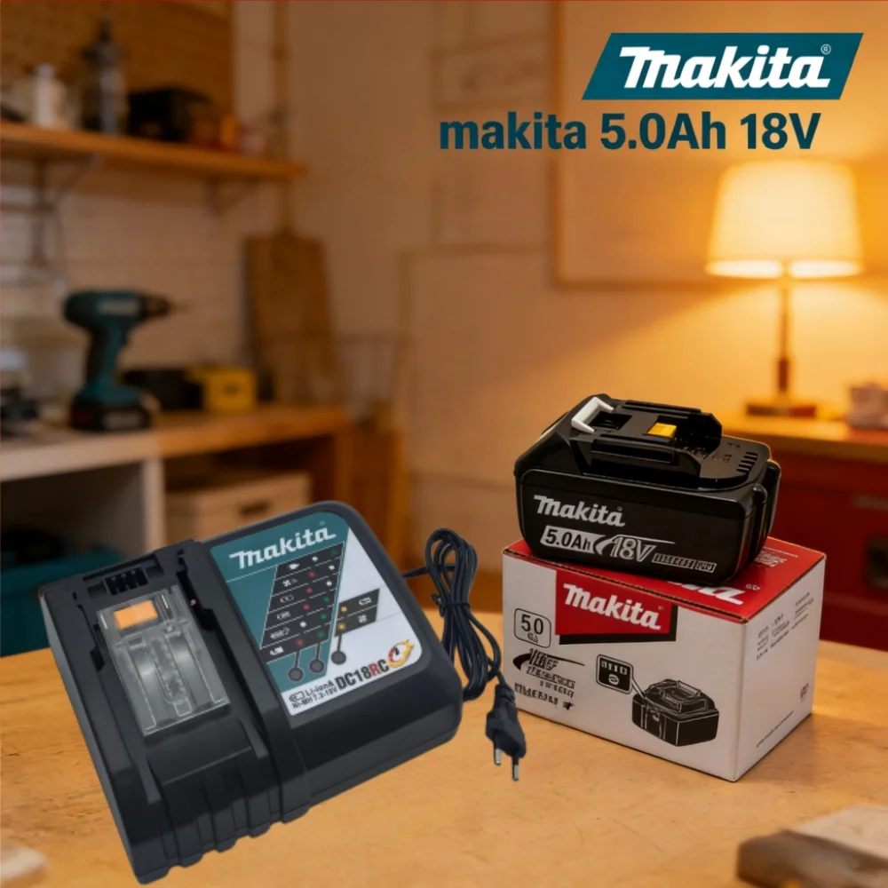 

100% оригинальный аккумулятор Makita 18V 5.0Ah, подходит для моделей Makita BL1840B, BL1850, BL1850B, совместим с DTW700.