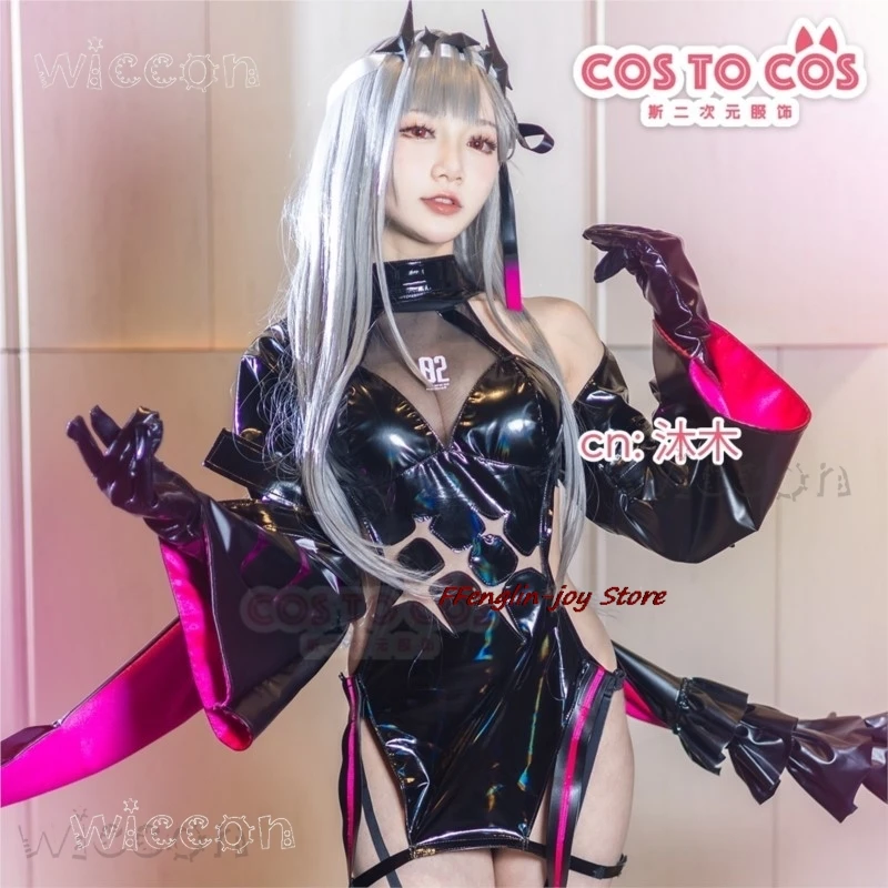 disfraz Halloween-Kostüme ‌ ‌ ‌ ‌ ‌ ‌ Göttin des Sieges: NIKKE-Spiel Modernia Marian Cosplay mit schwarzem Kleid mit Damen