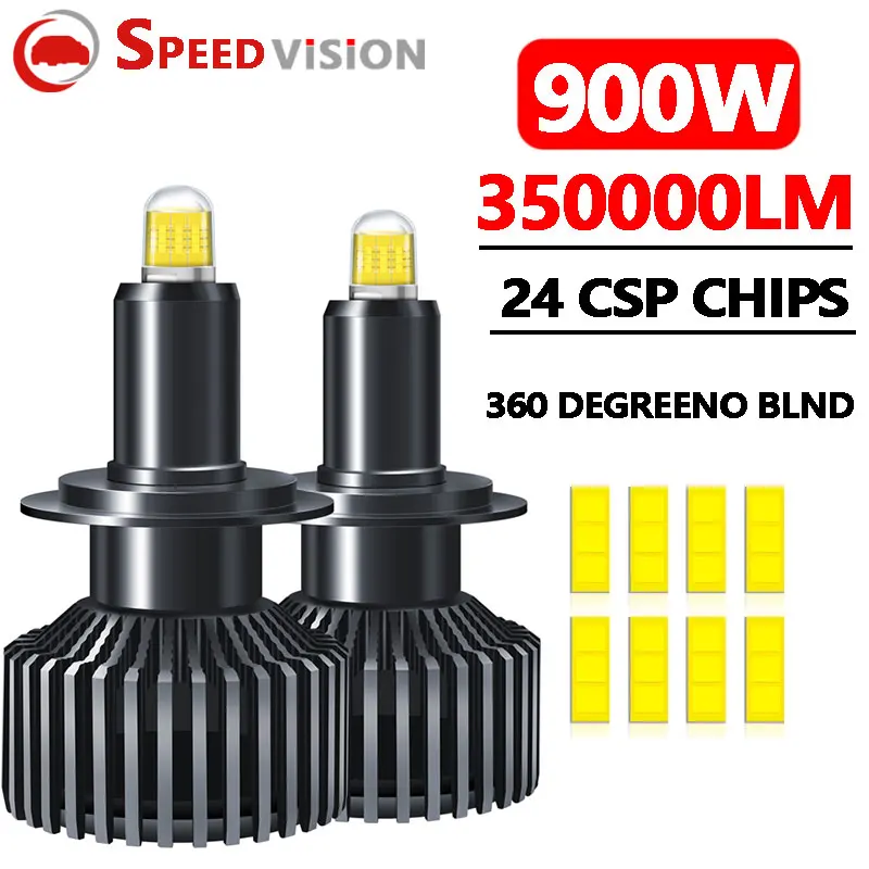 

360 H7 LED Headlight Canbus 350000LM 900W H4 H11 H1 H8 9005 HB3 9006 HB4 H9 9012 HIR2 6000K Turbo Lamp Car Fog Lights For Lens