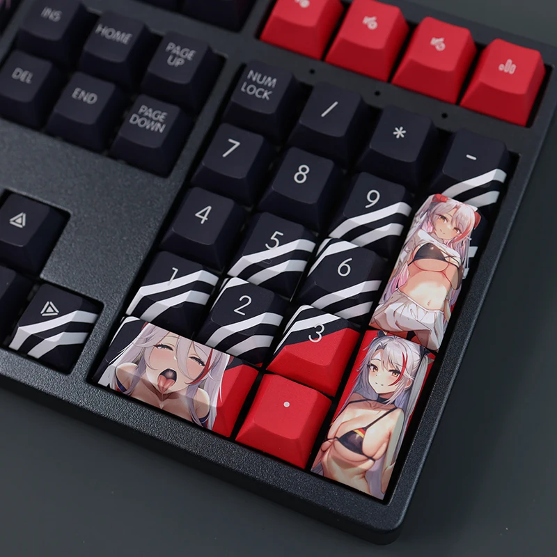 108 keys/set  azur jízdní pruh prinz eugen  anime herní děvče nestandartní PBT klíčenka třešeň profilu pro MX spínač DIY mechanická klávesnice