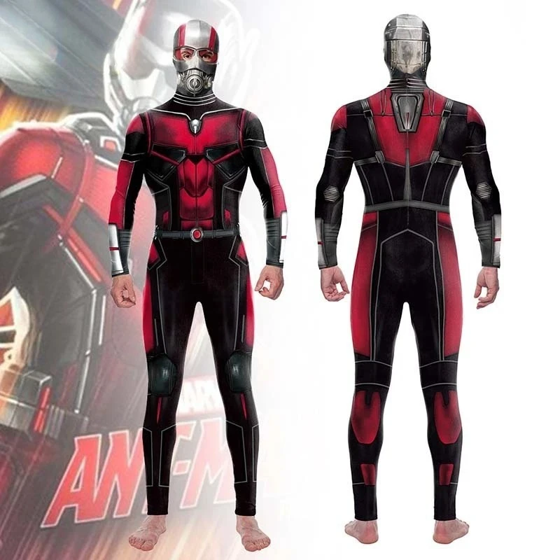 

Ant-Man Cosplay Bodysuit - Adults Teens Stretchy Spandex Full-Body Suit with 3D Movie-Accurate Print & Built-in Mask