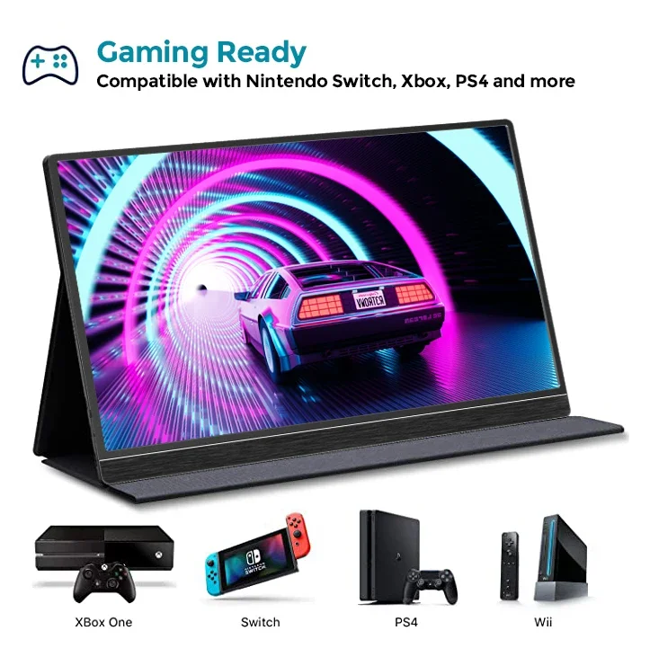 Best Seller SIBOLAN 15.6 Inch 1080P 60Hz IPS For Portable Gaming Monitor With HDR 178 Viewing Angle 66% SRGB Speakers For PS5