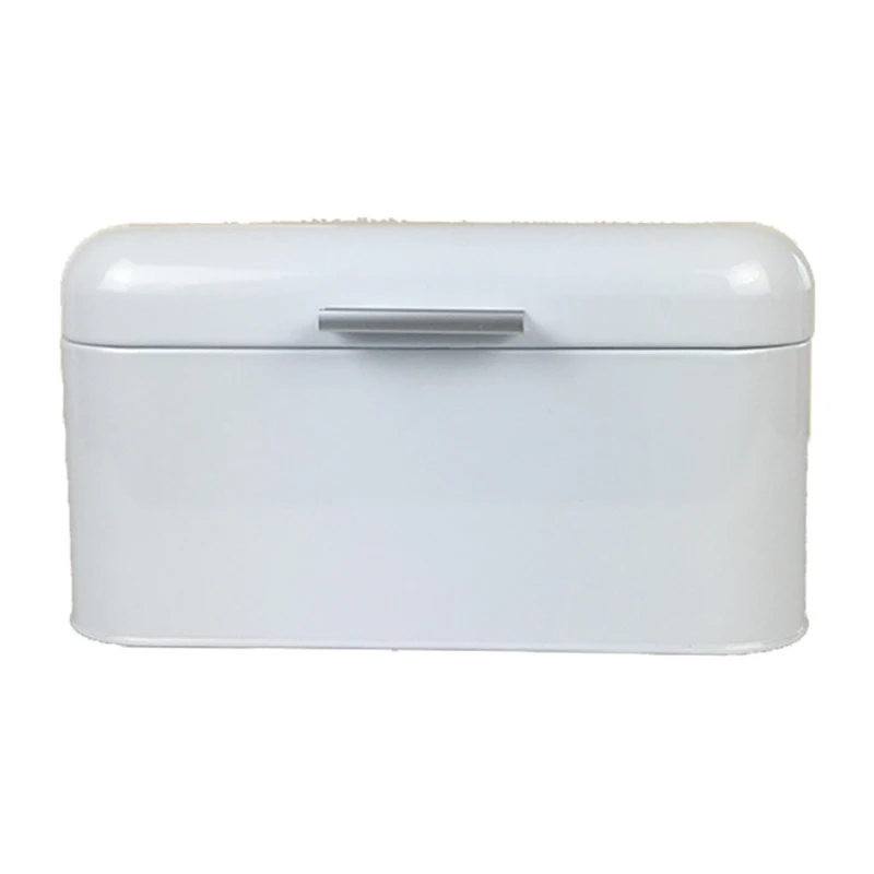 Bread Box for Kitchen Countertop, Metal, Vented with Hinge Top, Large Keeps Loaves, Bagels, Croissants Fresh