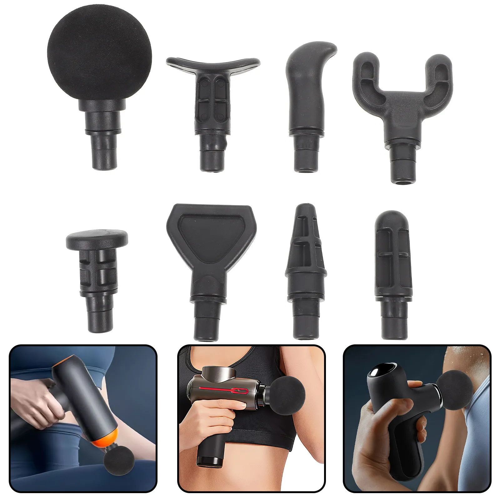 1Set Fascia Massage Fitness Massager Adapter Easy Install Promote Healthy Blood Flow Reduce Fatigue Deep Tissue