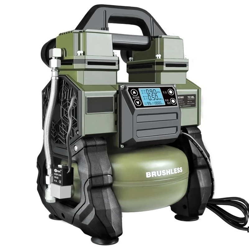 Portable Inverter Air Compressor,Oil‑Free Silent High‑Pressure 220V Mini Air Pump For Woodworking Spray Painting Work