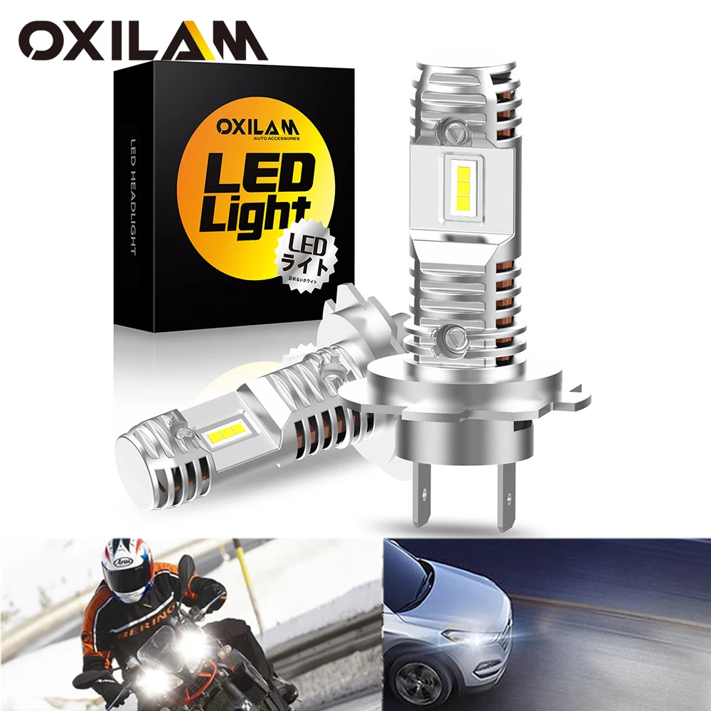 Oxilam 2/1pcs h7 led lampen canbus für motorrad auto h7 scheinwerfer 16000lm 60w super helles hoch-/abblendlicht für yamaha bmw honda