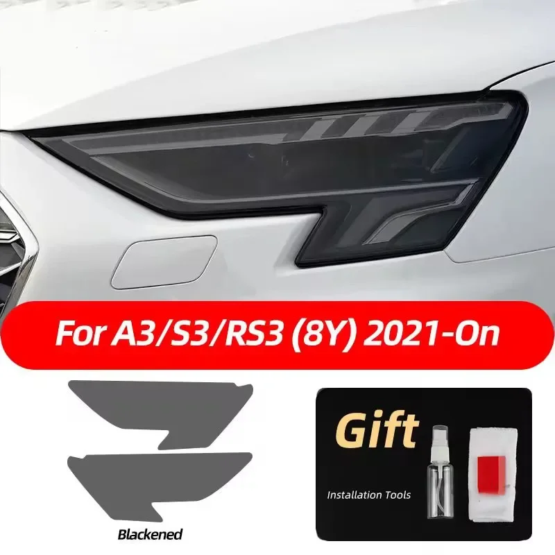 For Audi A3 8V S3 RS3 8Y 2021 2022 S Line Sportback 2014-On Car Headlight Protective Film Transparent Smoked Black TPU Stickers