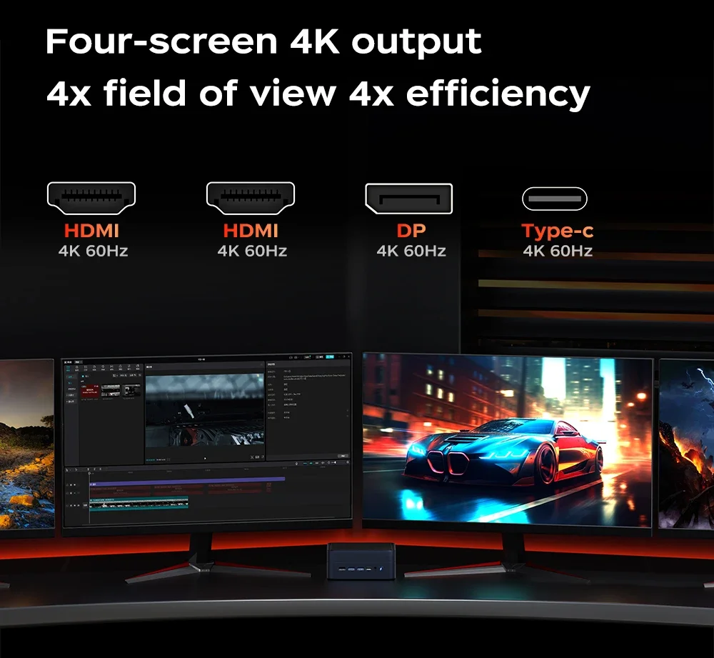 ZXIPC Mini PC AMD AMD Ryzen 7 6800H  Computer LPDDR5 PCIe 4.0 SSD Mini Computer Desktop Window 11 Pro WiFi 6E/BT5.2 Tipo-C
