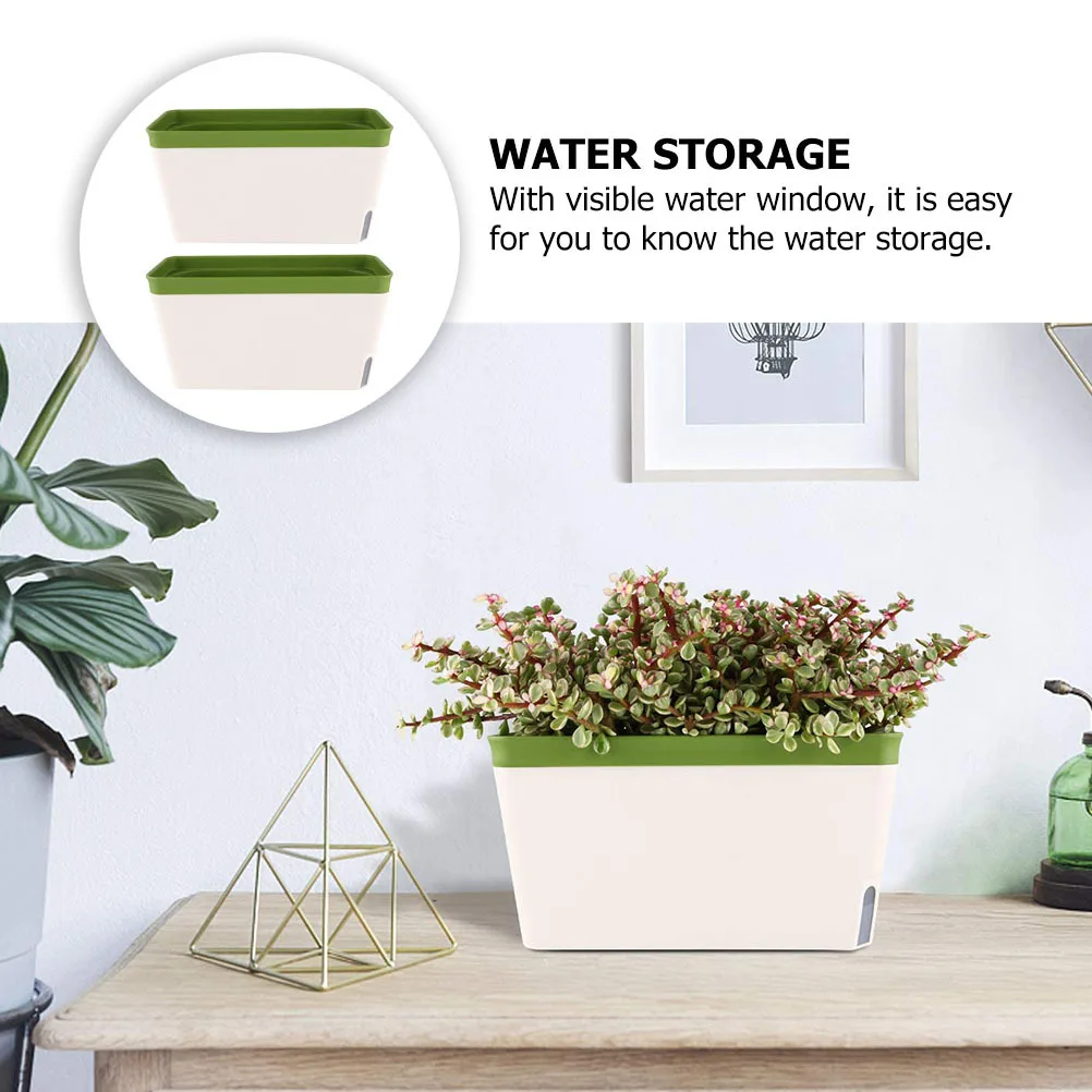 

2pcs Self Watering Garden Planter Pot Cotton Rope Automatic Water Absorption Flower Basin Lazy Watering Storage Gift Visible