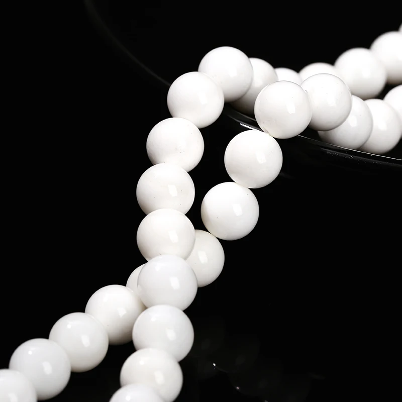 5A putih alami kualitas Tridacna Shell Bead bulat longgar Spacer 4 6 8 10 12mm untuk membuat perhiasan Diy kalung gelang Aksesori