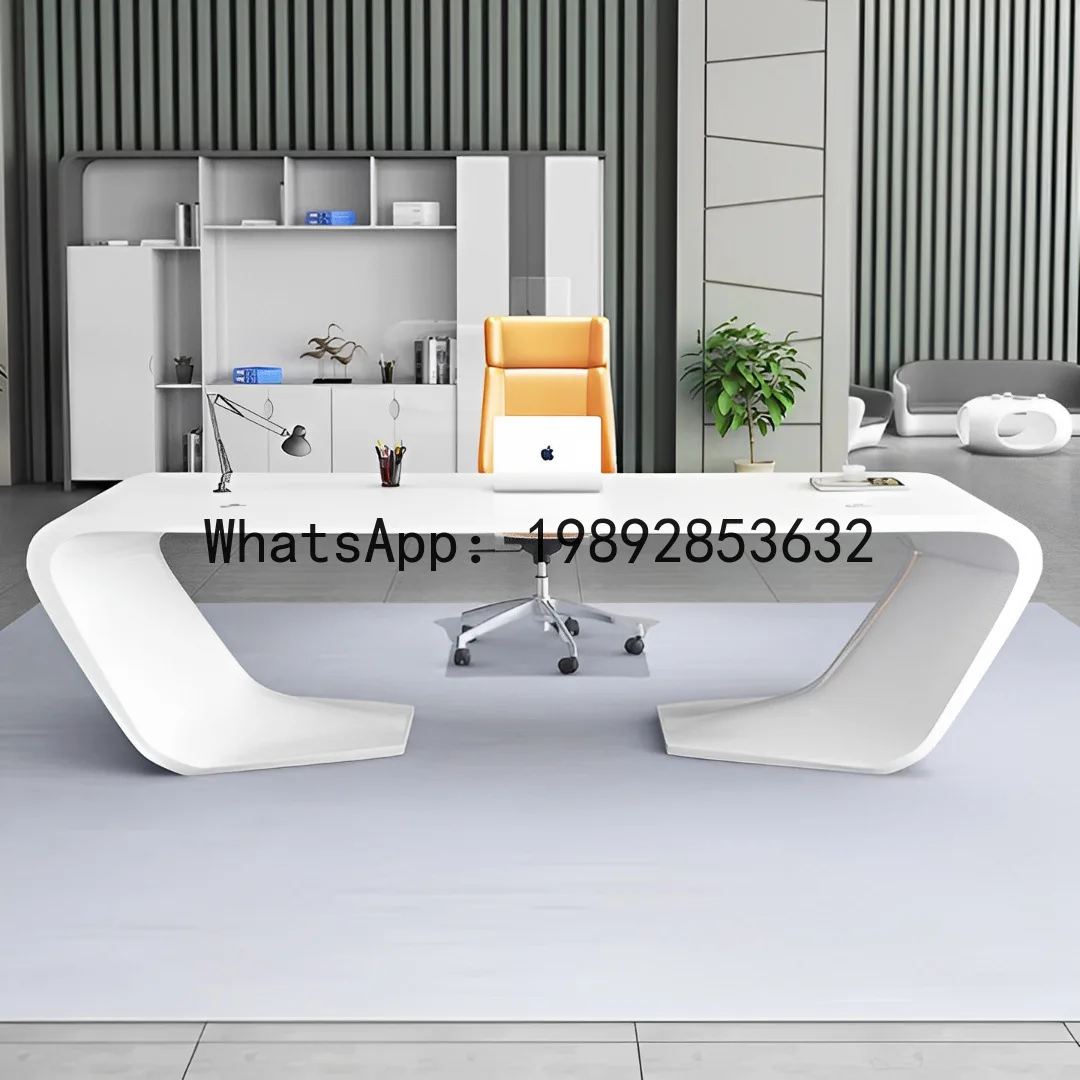Office Modern Lacquer Executive Meeting Desk Fashion Creative Classic Office Desk and Chair