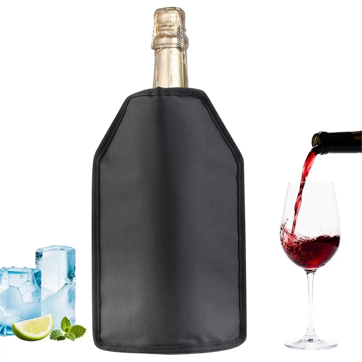 B-est Wine Cooler Sleeve, Wine Bottle Gel Cooler Sleeve Freezer Chiller, Long Lasting Keep Wine Cool and Chill Sleeve