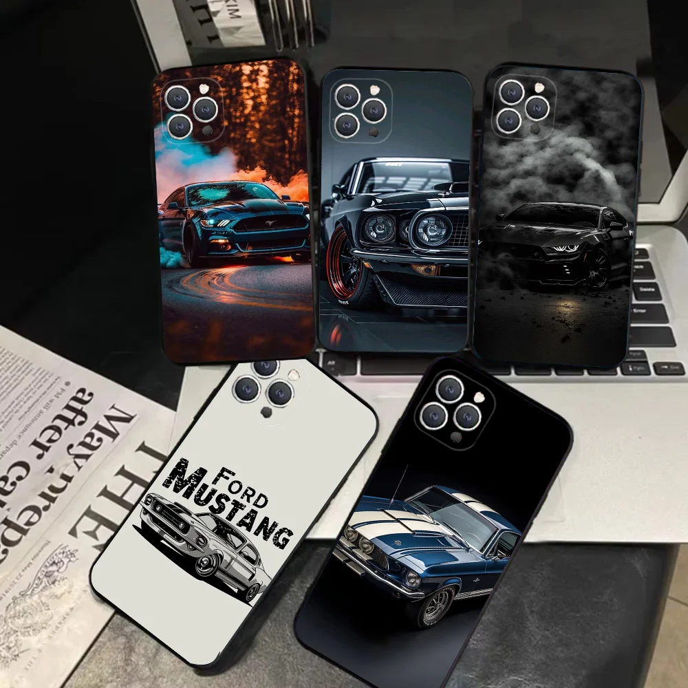 1pcF-Fords Car M-Mustang Phone Case Silicone Soft For IPhone 16 15 14 13 12 11 Plus Pro Max Plus