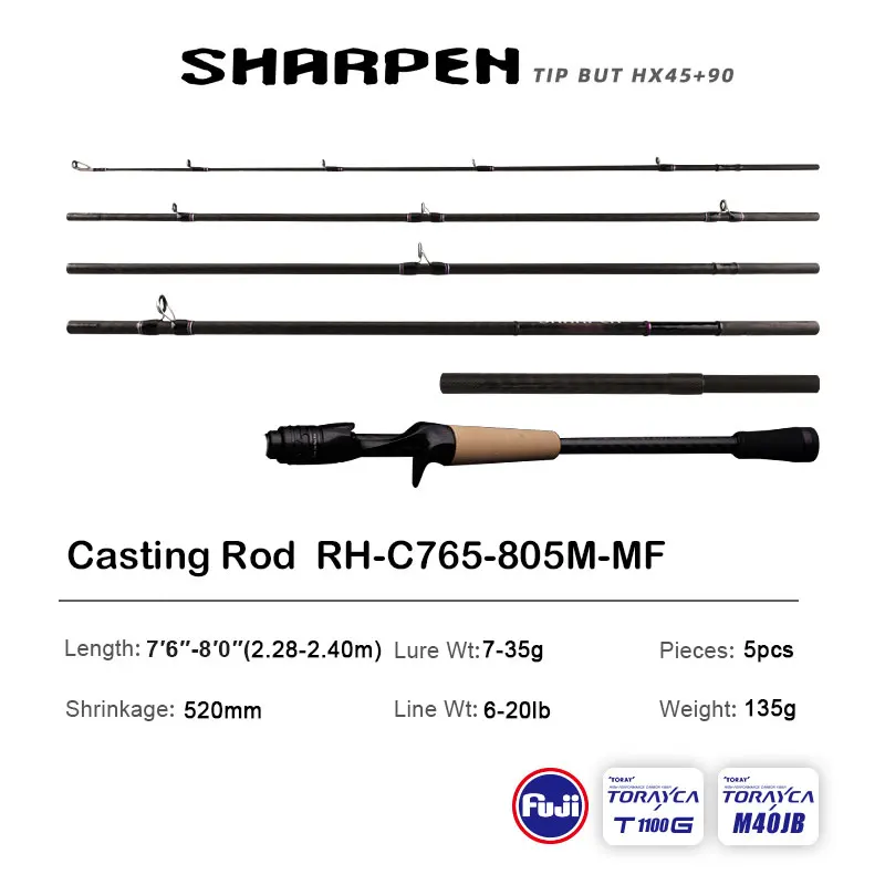 PURELURE SHARPEN Reizen Zacht Lokken Lang Spinnen en Casting XF/MF Actie Hengels FUJI Componenten Bass Snoek Hengel Hengel Reel