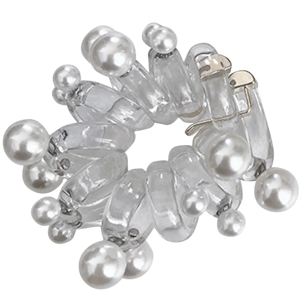 

Beaded Spiral Ties Elastic Ponytail Holders for Women Fine Thin Cute Accessories Telephone Cord Coil Scrunchies for Daily