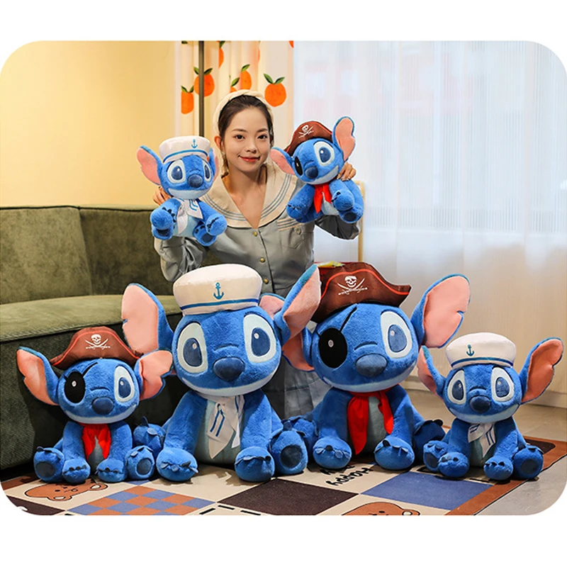 30/60cm 해적 릴로와 스티치 디즈니 봉제 인형 만화 애니메이션 봉제 인형 귀여운 부드러운 스티치 인형 어린이 생일 선물 크리스마스