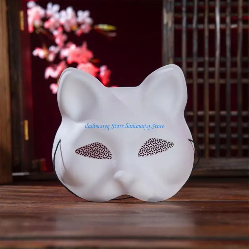 

573B Unpainted Masquerades Mask Hand Paint Paper Mask with Acrylic Paint Paintbrush