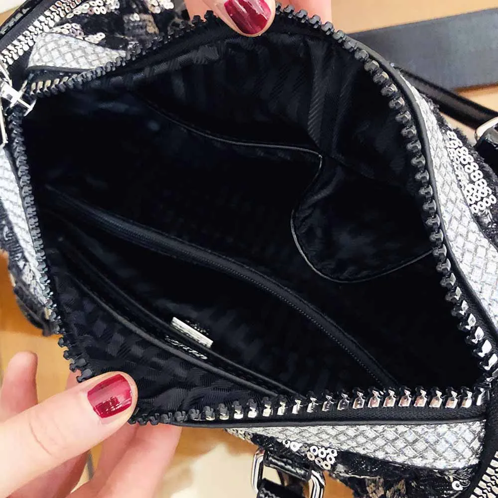 Fashion Brand Woman's Bag 2022 New Fashion Sequins Shoulder Bags Luxury Large Capacity Handbags Female Vintage Denim Tote Purse