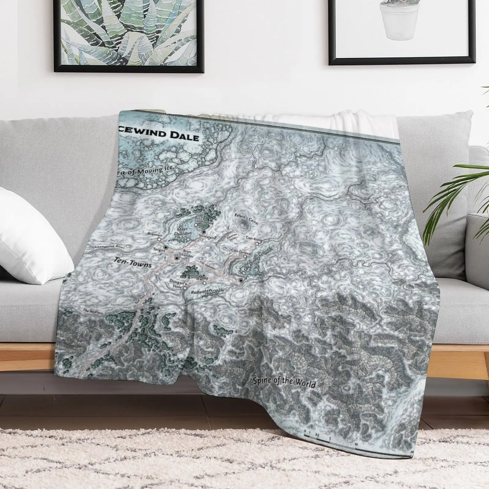 Dungeons and Dragons Icewind Dale Rime of the Frostmaiden Map Throw Blanket christmas decoration Sofa Blankets