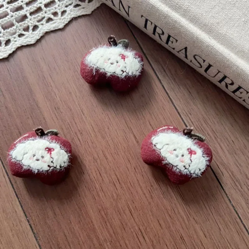 Cute Cartoon Red Apple Dog Pin Bag Charm DIY for Shoes Hat Scarf Children Clothing Embellishment Set Premium