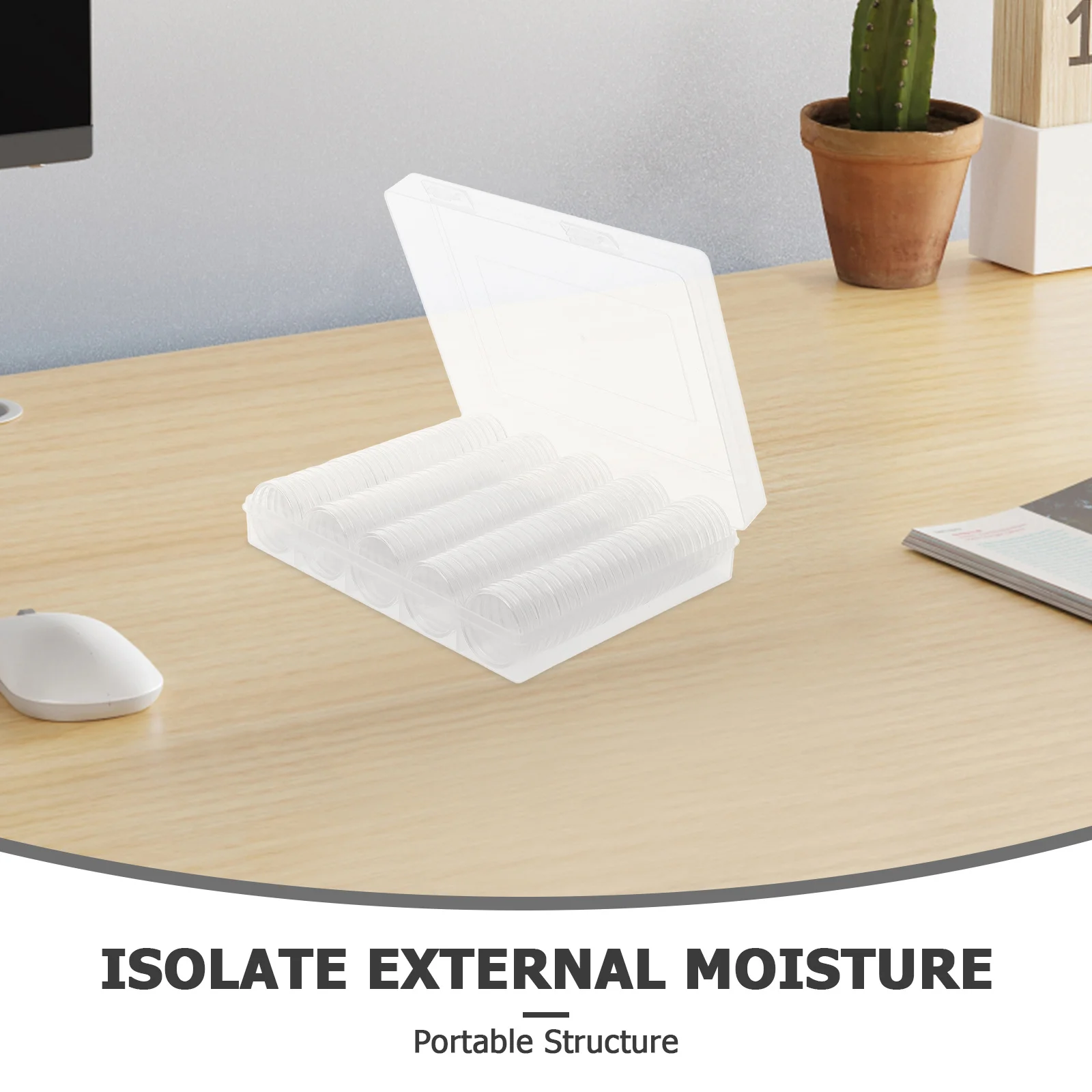 1Set Coin Collection Storage Box Transparent Lid Moistureproof Design High Precision Fit 17-30mm Coins Collectors Organizer